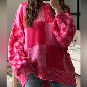 Shop Talulah Pink Checker Sweater | Checkered Print